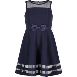 Calvin Klein Big Girl's Illusion Mesh-Hem Dress - Navy