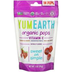 YumEarth Organic Pops, Vitamin C, Strawberry Smash, Very Very Cherry, 14