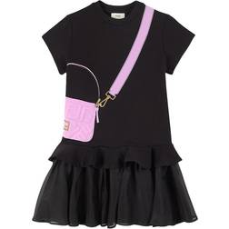 Fendi Girls Trompe LÂ´oeil Baguette Bag Dress Black, 12A BLACK