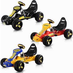 Gymax Kids Pedal Go Cart with Adjustable Seat and Non-Slip Wheels