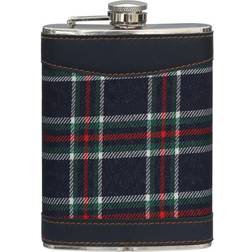 Premier Housewares 8oz Stainless Steel Blue Tartan Hip Flask Storage Container Hip Flask