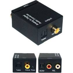 2 RCA Analogue To Digital Coaxial/Optical Soundbar Converter Adapter Audio