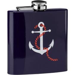 Premier Housewares Hip Flask Anchor Design with Blue Finish Hip Flask