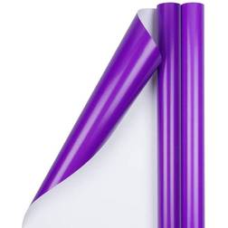 Jam Paper Glossy Purple Wrapping All Occasion 25 sq. ft. 2/Pack