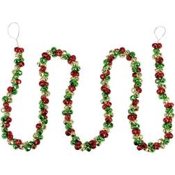 Northlight 5 ft. Red Green and Gold Jingle Bell Christmas Garland