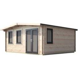 Power Sheds 16 16ft Right Hand Door Apex Chalet Log Cabin (Building Area )