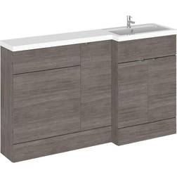 Hudson Reed Fusion RH Combination Unit with 600mm WC Unit 1500mm Wide Brown Grey Avola