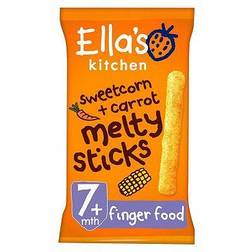 Ella's Kitchen Organic Sweetcorn + Carrot Melty Sticks Baby Snack 7+