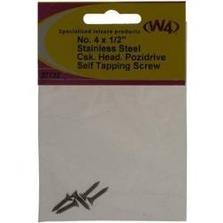 W4 Self Tapping Stainless Steel Screws CSK Head No.