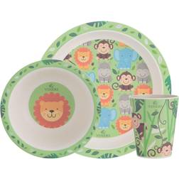 Viners Jungle 3pce Bamboo Fibre Kids Dinnerware Set