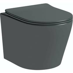 Mode Orion charcoal grey wall hung toilet and soft close seat Grey