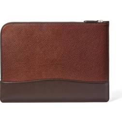 Aspinal of London Italian Full Grain Leather Brown City Large Tech Folio