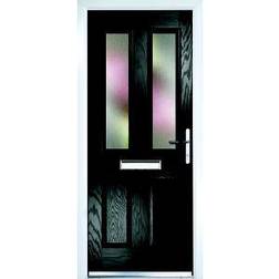 Crystal Frosted Glazed Black Lh External Door (x)