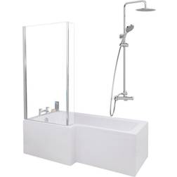 Ceramica Bathroom Shaped Bath Shower Screen LH