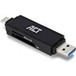 ACT AC6375 hukommelseskortlæser USB 3.2 Gen 1 (3.1 Gen 1) Sort