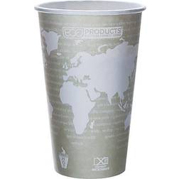 World Art Renewable/Compostable Hot Cups, 16 oz, Moss, 50/Pack