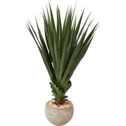 Nearly Natural Spiked Agave Artificial Plant Colored Bowl