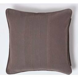 Homescapes 45 Cotton Rajput Ribbed Cushion Cushion Cover Black, Grey (45x45cm)