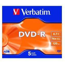 Verbatim 4.7GB 16x Speed Jewel Case DVD-R (5 Pack)