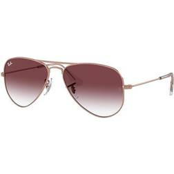 Ray-Ban Junior Aviator Kids Rose Gold Frame Violet Lenses