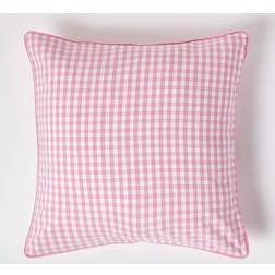 Homescapes Gingham Check Cushion Cushion Cover Pink