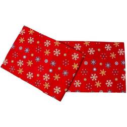 Homescapes Cotton Christmas Snowflake Pack Place Mat Red