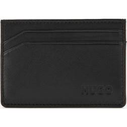 Hugo Embossed Leather Card Holder - Black