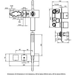 RAK Ceramics Feeling Thermostatic Square Concealed Shower Valve