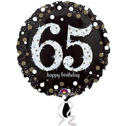 Amscan Happy 65th Birthday Black Sparkles Standard Balloon