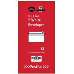 Envelopes DL Peel & Seal White 80gsm (5 Pack) POF27433