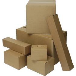Corrugated cardboard folding boxes, FEFCO 0201, double fluted, pack of 50, internal dimensions 375 x 375 x 400 mm