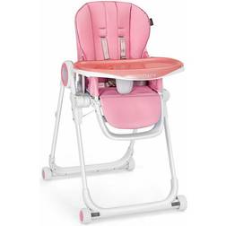 Costway Baby High Chair Foldable Feeding Chair 6 Adjustable Heights 3-Position Backrest