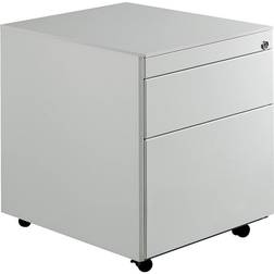 Mauser Drawer pedestal with castors, HxD 570 x 600 mm, 1 drawer, 1 suspension file drawer, light grey light grey light grey