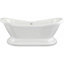 Signature Grace Freestanding Roll Top Bath with Base 1760mm 700mm - 2 Tap Hole