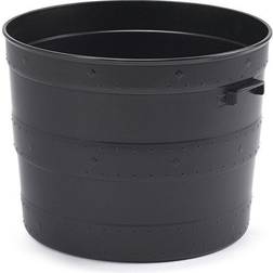 Whitefurze Round Plastic Planter Black Pot Container Blacksmith