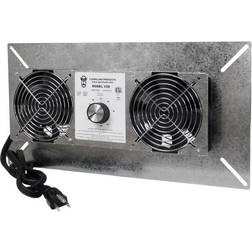 Silver Galvanized Steel Crawl Space Fan Vent, Grey