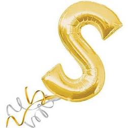 Amscan Letter S Supershape Gold Foil Balloon 34/86cm P50