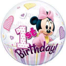 Qualatex 22" Minnie Mouse Baby 1st Birthday Bubble Balloon