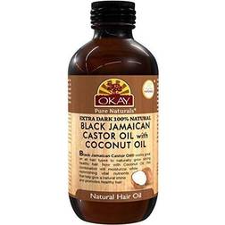 OKAY Extra Dark 100% Natural Black Jamaican Castor Oil with Coconut Oil All Hair Skin