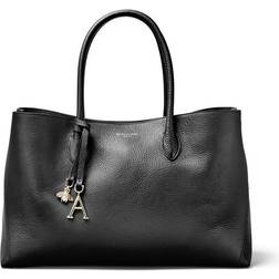 Aspinal of London Ladies Black Italian Full-Grain Leather Tote Bag