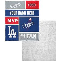 MLB Los Angeles Dodgers Personalized Colorblock Silk Touch Blankets