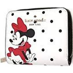 Spade Disney X Minnie Mouse Small Zip Around Wallet White Polka Dot