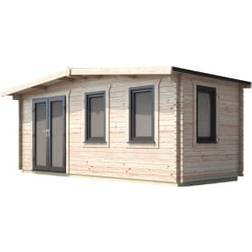 power Sheds 8 18ft Left Hand Door Chalet Log Cabin (Building Area )