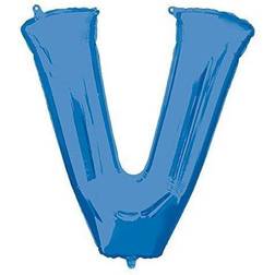 Amscan Letter V Supershape Blue Foil Balloons 34/86cm P70 P50