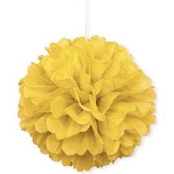 Unique Party (One Size, Yellow) Puff Balls Decoration (16in)