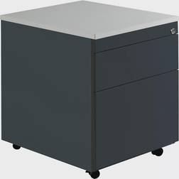 Mauser Drawer pedestal with castors, HxD 579 x 600 mm, 1 drawer, 1 suspension file drawer, charcoal charcoal light grey