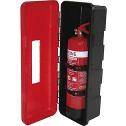 Fire extinguisher box, black/red, for extinguisher