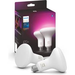 Philips Hue White and Color Ambiance BR30 Bluetooth 85W Smart LED Bulb 2-pack