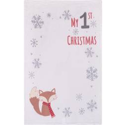 NoJo Fox "My 1st Christmas" Photo Op Baby Blanket Bedding White Crib