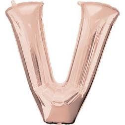 Anagram 89774 37 in. Letter V Rose Gold Balloon